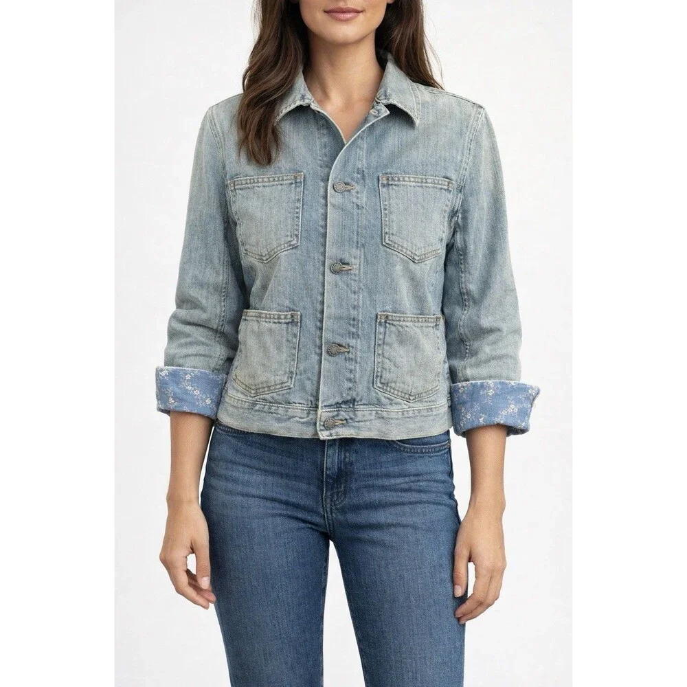 Vintage Ralph Lauren Denim Chore Coat 90’s Y2K Wmns Large Cabincore Cottagecore - Picture 8 of 16